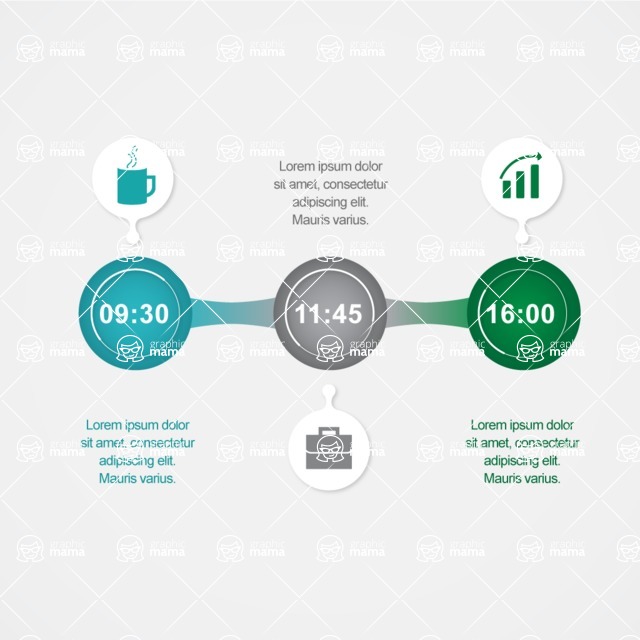 Infographic Templates Collection - Vector, Photoshop, PowerPoint, Google Slides - Schedule For The Day Vector Infographic Template Design with Hours